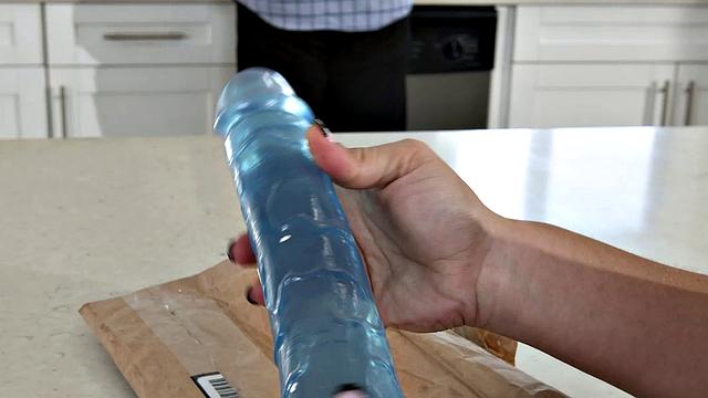 All natural Latina Carmela Clutch replaces dildo with neighbor's cock