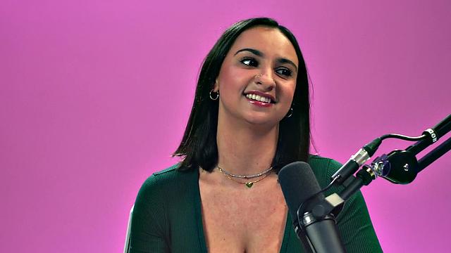 Busty solo amateur fingers pussy on casting till orgasm