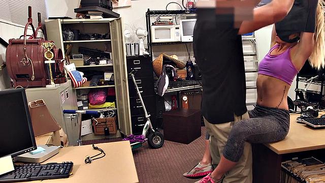 Babysitting babe spycam caught fucking owner in office