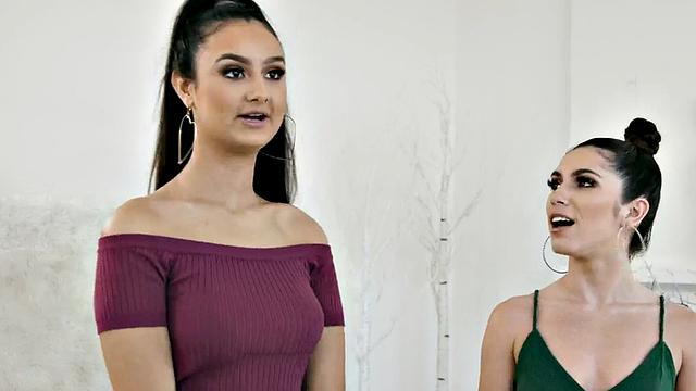 Masseuse babes enjoy oiled 3some on massage table