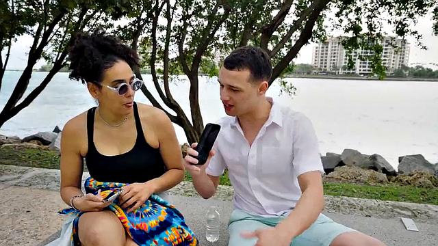 Redhead ebony babe fucked by big dick in wet pussy hole