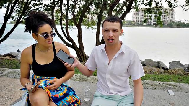 Redhead ebony babe fucked by big dick in wet pussy hole