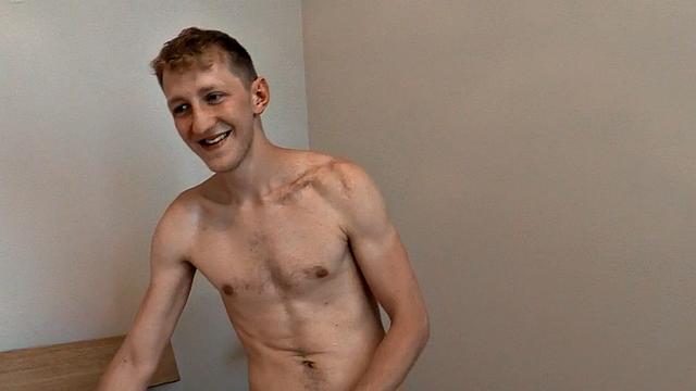 Blond twink from Europe goes gay with top for money