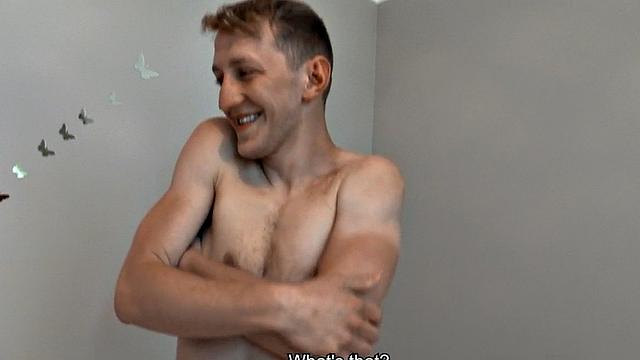 Blond twink from Europe goes gay with top for money