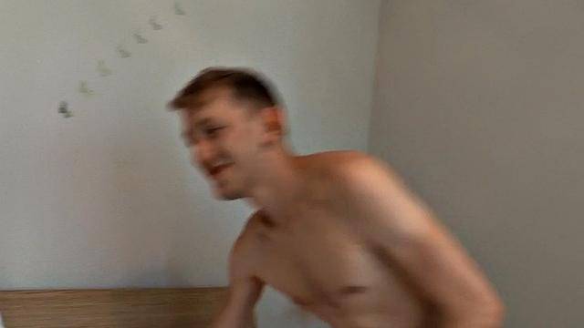 Blond twink from Europe goes gay with top for money