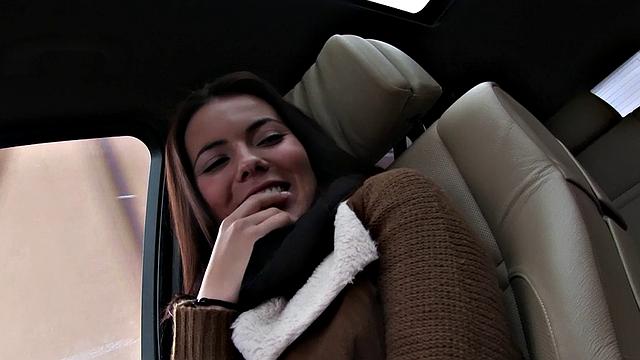 Hitchhiker with a nice ass gets her trimmed pussy licked and fucked hard