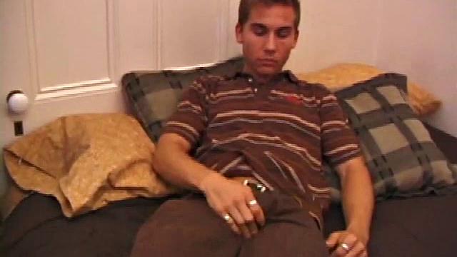 Brock Labelli strokes his thick cock and shows off every inch