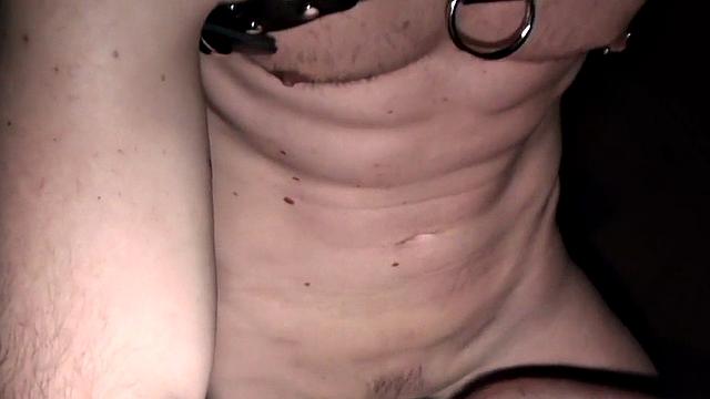 Leather jock gets fucked by BF in gay club after BJ