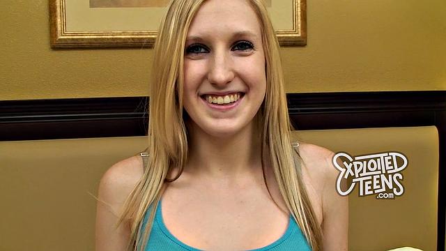 She is a skinny blonde 18 yr old making her debut porn