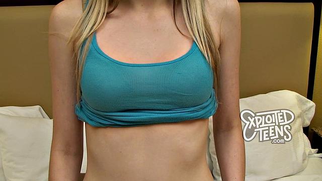 She is a skinny blonde 18 yr old making her debut porn