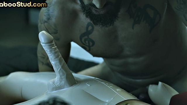 Kinky stepbro fucks bottom and cums hard on doll