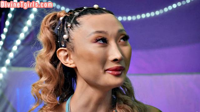 Tattooed trans doggypounded hard