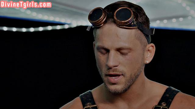 Tattooed trans doggypounded hard