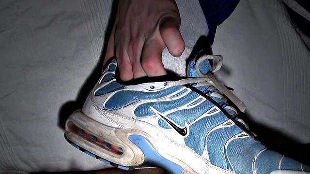 Sneakers fetish stud rimmed and sucked at home