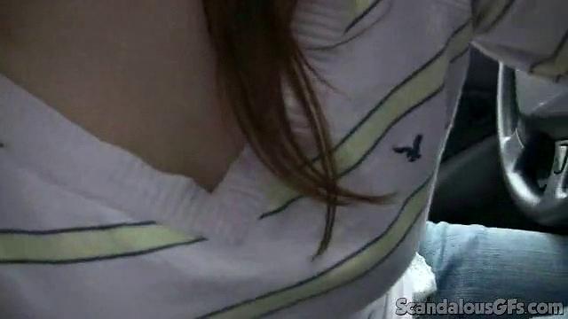 Sexy Horny Babe Sucks Cock Outdoors