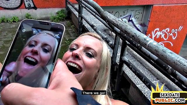 Picked up blonde shared by 2 dicks