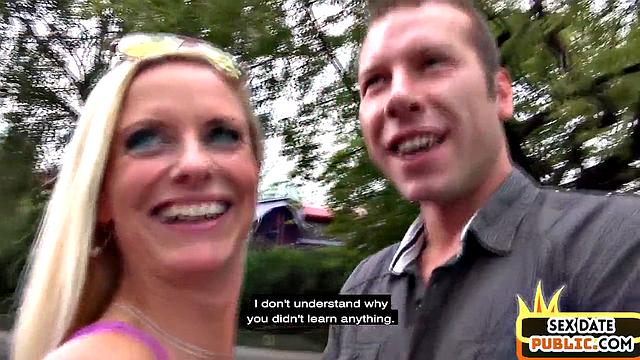 Picked up blonde shared by 2 dicks