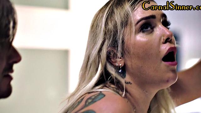 Big-titted sinning MILF got pussy smashed and face fucked