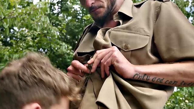 Young Leo Ocean is down at the canyon having a cigarette. Along comes Park Ranger Kaytton who spots young Ocean and is furious with him.