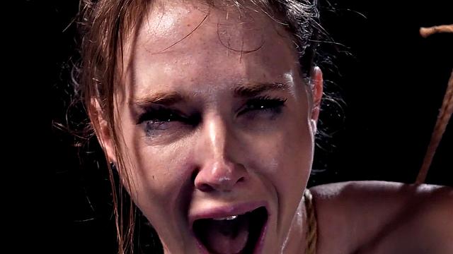 BDSM anal babe 3way fucked and whipped by BBC dom guys