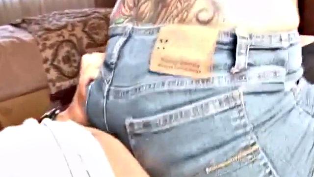 POV teen humps dude over jeans
