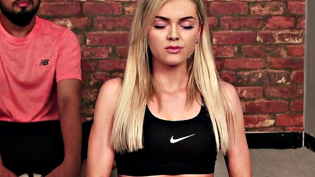 CFNM British yoga ladies in group wanking cock