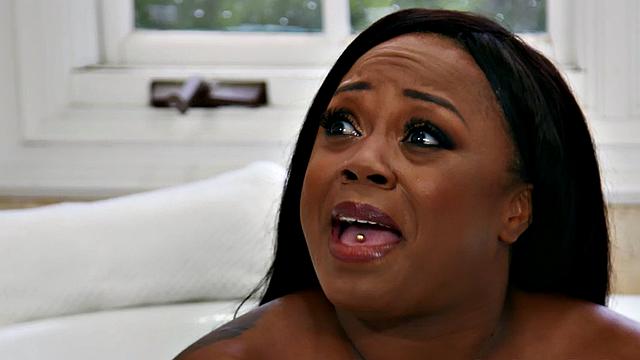 MILF fucked by big white dick in wet black pussy