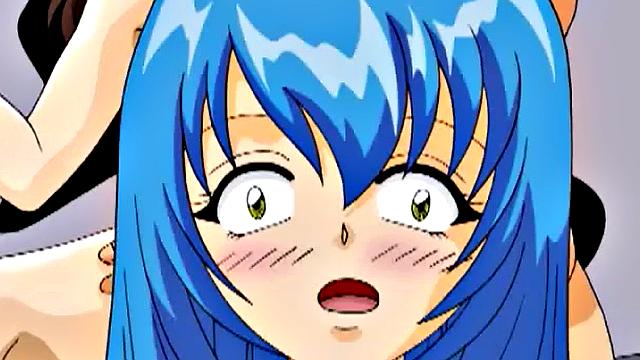 Watch this anime teen get her brown hair trimmed and take a hard doggystyle pounding