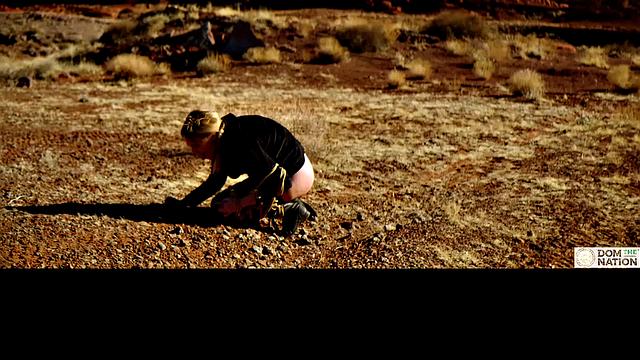 Crawling across the cold wilderness while eating her out