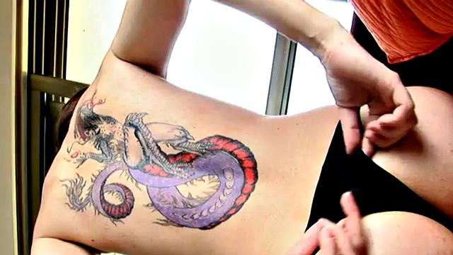 Lesbian Nina Lusts on Couch