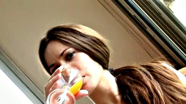 Lesbian Nina Lusts on Couch