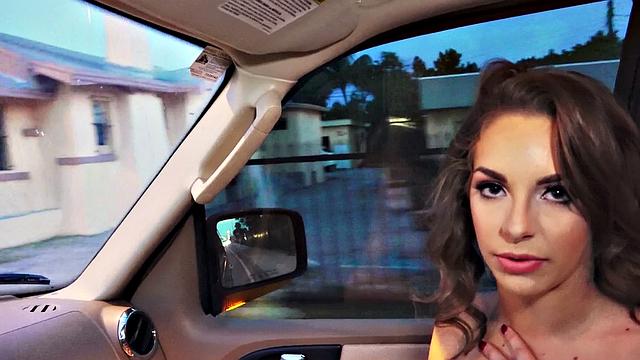 Kimmy Gives Good Road Head in POV car action