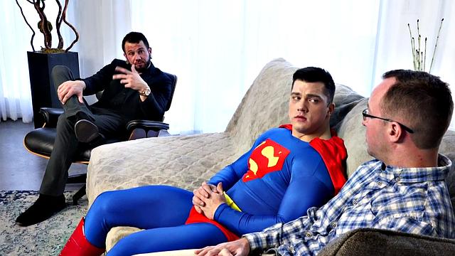 Ripped muscles in trio before creampie