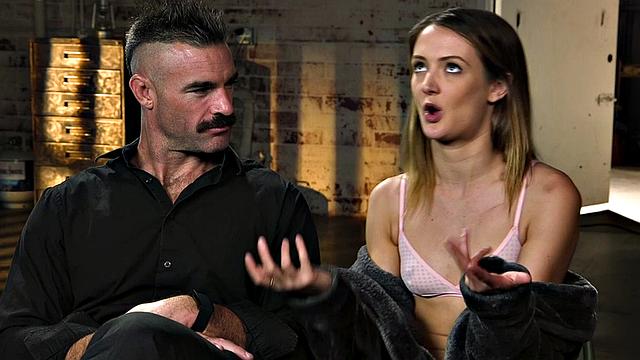 Submissive 21yo slut in stockings whipped and fucked