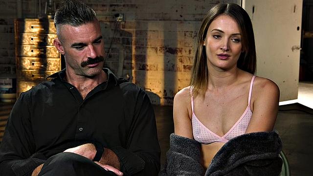 Submissive 21yo slut in stockings whipped and fucked