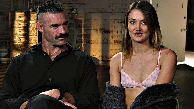 Submissive 21yo slut in stockings whipped and fucked