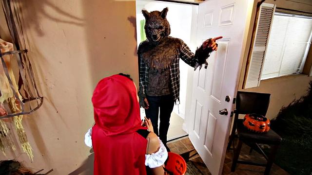 Spinner goes wild on Halloween night with ball licking, kitchen fucking & doggystyle pounding