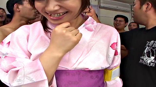 Mitsu Anno tied up and fingered by a group of men