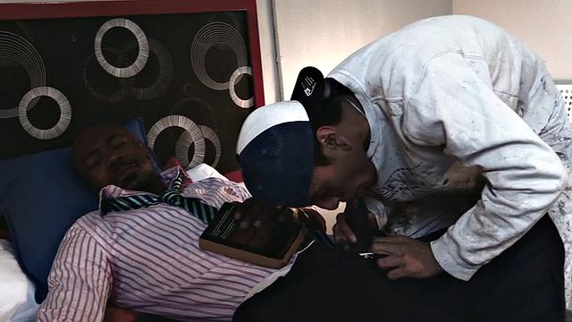 horny painter begs for a thick bbc in his motel room and gets pounded hard by a hung stud