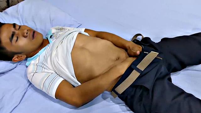 This horny rookie cop is just 22 and fresh out of the academy. His foot fetish has branched off to include a leather boot fetish, and he loves to have a jerk off when he gets home from work.