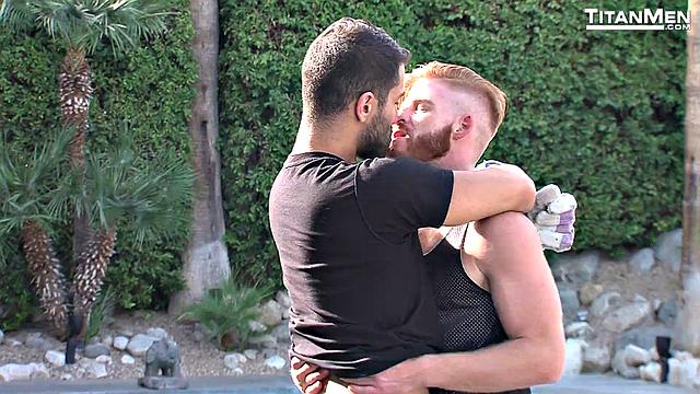 Pool Service: Adam Ramzi and Bennett Anthony fuck by the pool!