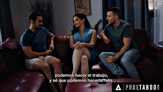 PURE TABOO: мачеха Шина Райдер поддаётся просьбе пасынка о тройном двойном проникновении - испанские субтитры