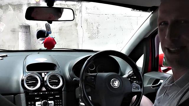 Naughty English MILF giggles while bouncing on dick