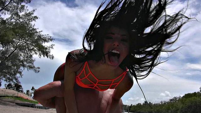 Gina, the tattooed Brazilian brunette, gets nailed hard in doggystyle and deepthroats like a pro!