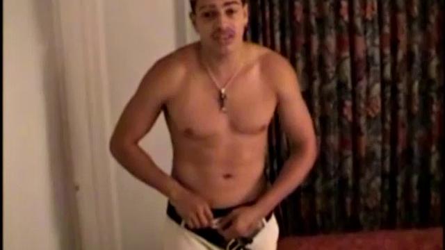 In this jerk off scene, a 19 year old unleashes his 8 inch cock for self-pleasuring. This homeboy works it hard as he strokes to the finish.