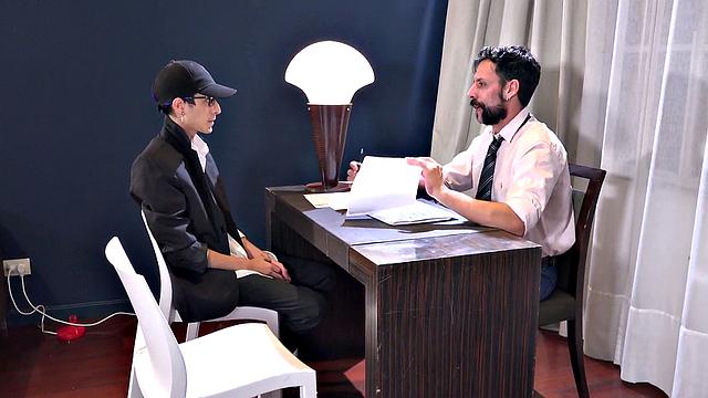 Skinny Latin twink barebacked by inked DILF in his ass