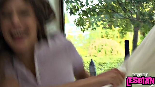 Petite cutie straponfucked in 3some