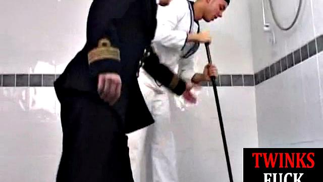 Twink sailor barebacked by captain for jizz