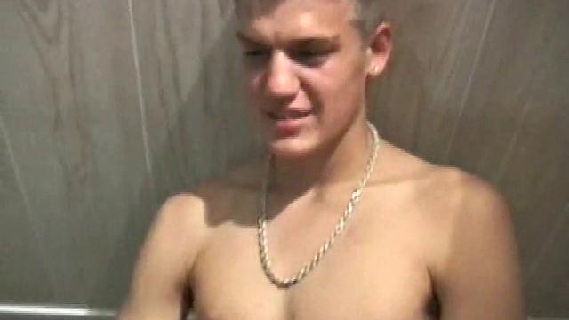 Lance is hot when he looks into the camera and plays with his cock. He asks if we want to suck his dick, before blowing a warm load all over his computer chair and having a taste for the very first time.