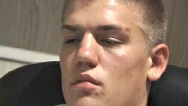 Lance is hot when he looks into the camera and plays with his cock. He asks if we want to suck his dick, before blowing a warm load all over his computer chair and having a taste for the very first time.